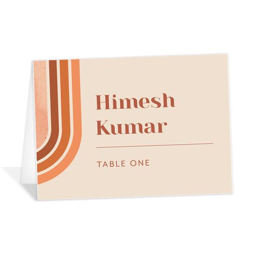 Vintage Lines Place Cards - Orange