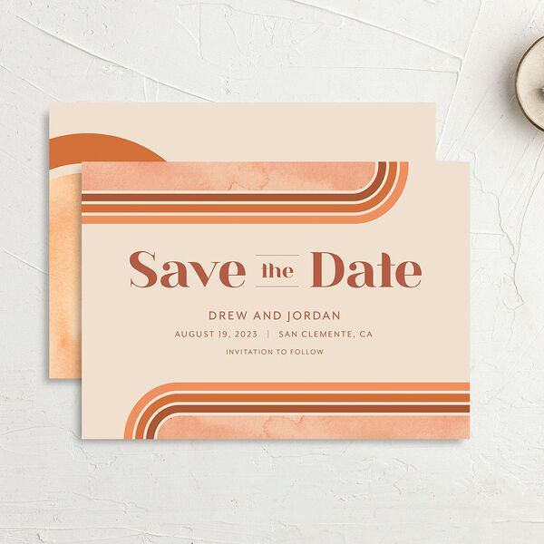 Vintage Lines Save the Date Cards Pumpkin Recycled No