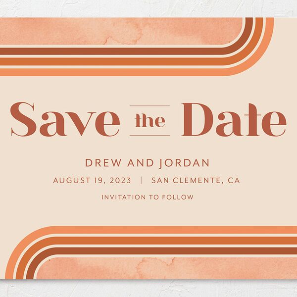 Vintage Lines Save the Date Cards Pumpkin Recycled No