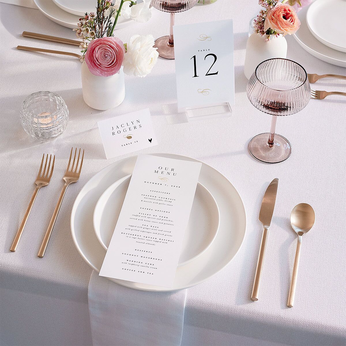 Flourishing Love Table Numbers Gold Pure White Signature