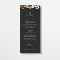 Elegant Damask Menus Gold Licorice Signature