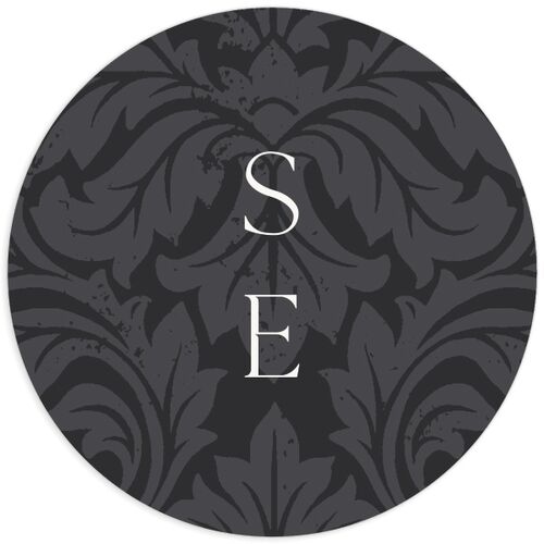 Elegant Damask Wedding Stickers Licorice