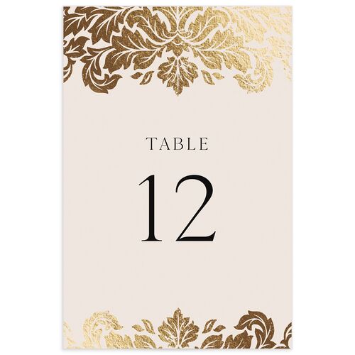 Elegant Damask Table Numbers Gold Champagne Signature