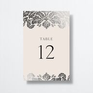 Elegant Damask Table Numbers Silver Champagne Signature