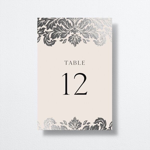 Elegant Damask Table Numbers Silver Champagne Signature