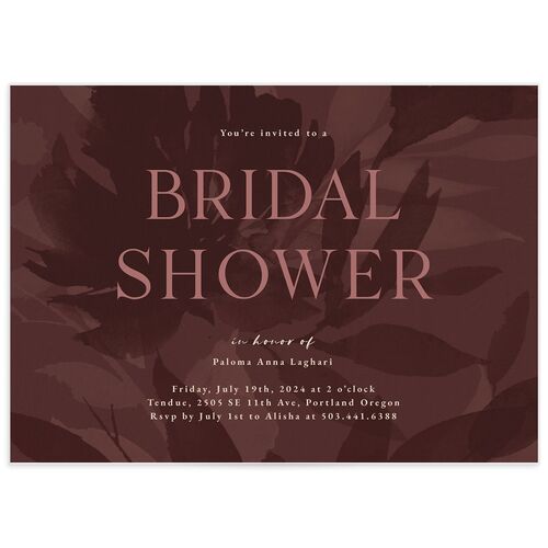 Contemporary Floral Bridal Shower Invitations - 
