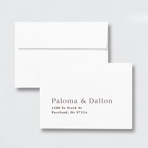 Contemporary Floral Wedding Response Card Standard Envelopes White Standard Espresso Return Address Signature