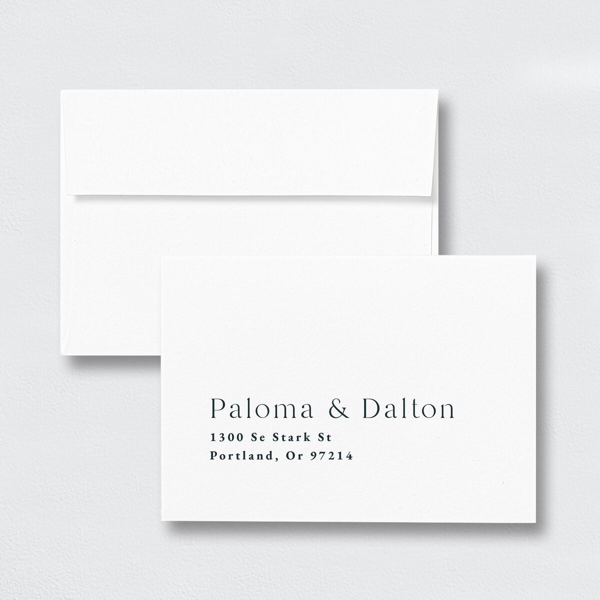 Contemporary Floral Wedding Response Card Standard Envelopes White Standard Dusty Blue Return Address Signature