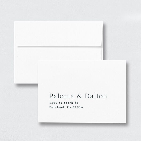 Contemporary Floral Wedding Response Card Standard Envelopes White Standard Dusty Blue Return Address Signature
