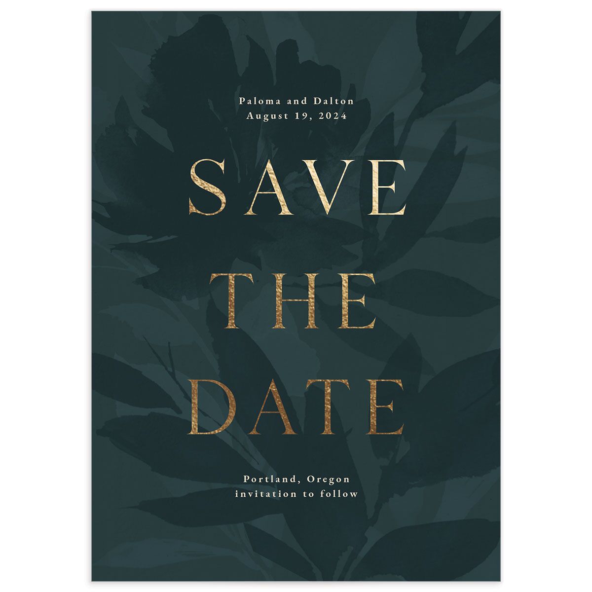 Contemporary Floral Save The Date Cards