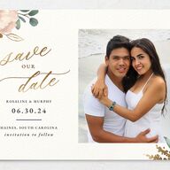 Exquisite Garden Save The Date Cards Gold Blossom Signature smooth No
