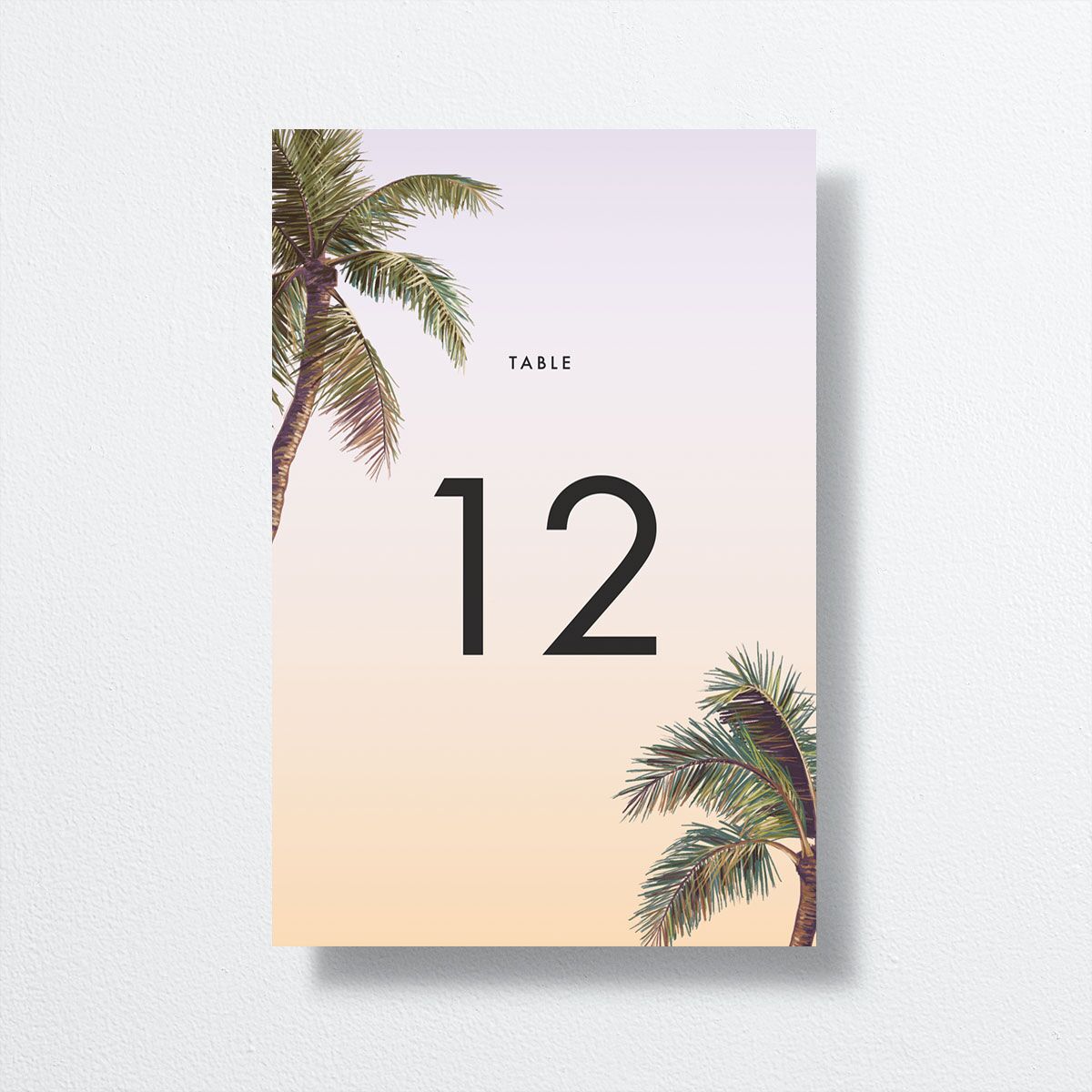 Breezy Palm Trees Table Numbers Sheer Lilac Signature