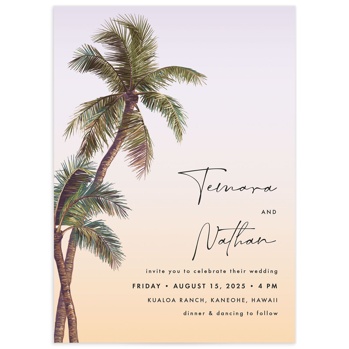 Breezy Palm Trees Wedding Invitations