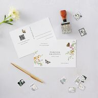 Rustic Butterflies Thank You Postcards Pure White