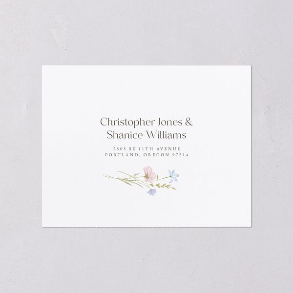 Wildflower Photo All-in-One Wedding Invitations Lilac Signature Light Both Recipient and Return Addresses No