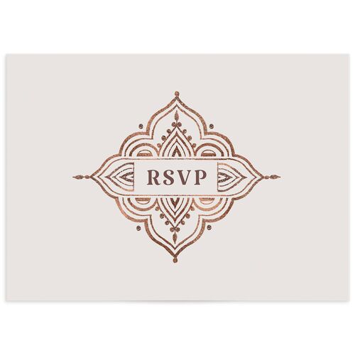 Painted Henna Wedding Response Cards Chestnut Signature