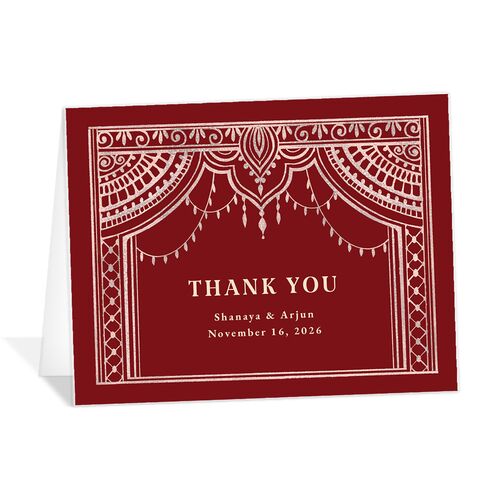 Painted Henna Thank You Cards Garnet