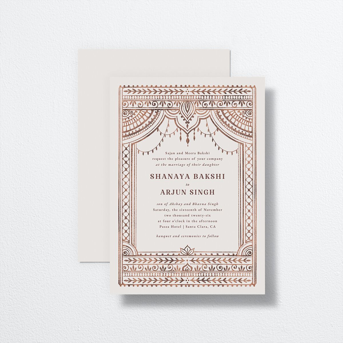 Painted Henna Wedding Invitations Chestnut Signature No