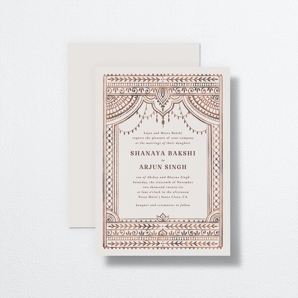 Painted Henna Wedding Invitations Chestnut Signature No