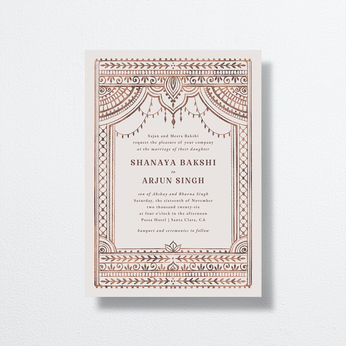 Painted Henna Wedding Invitations Chestnut Signature No