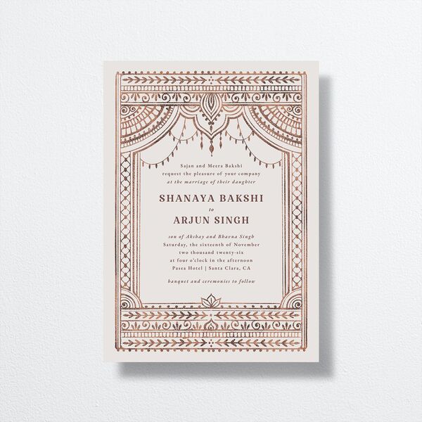 Painted Henna Wedding Invitations Chestnut Signature No