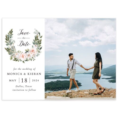 Blissful Garland Save the Date Cards