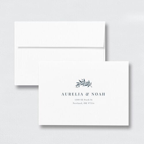 Accent Frame Wedding Response Card Standard Envelopes White Standard Midnight Navy Return Address Signature