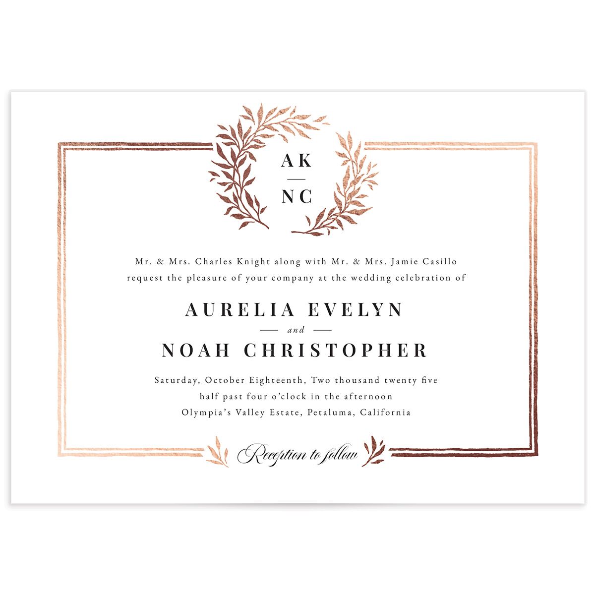 Accent Frame Wedding Invitations
