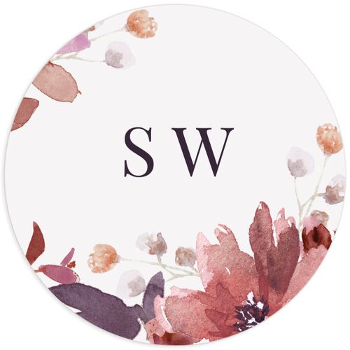 Floral Frame Wedding Stickers Mauve