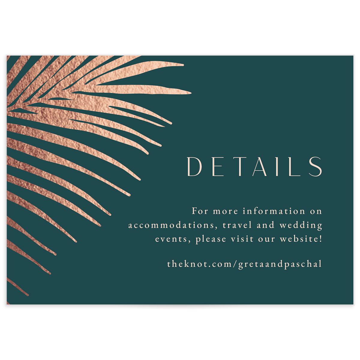 Lavish Palm Wedding Enclosure Cards