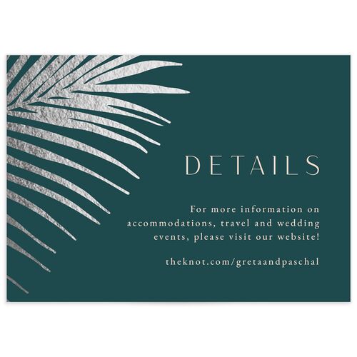 Lavish Palm Wedding Enclosure Cards Silver Deep Lake Signature