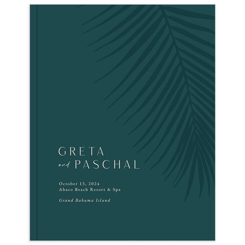 Lavish Palm Wedding Guest Book Deep Lake