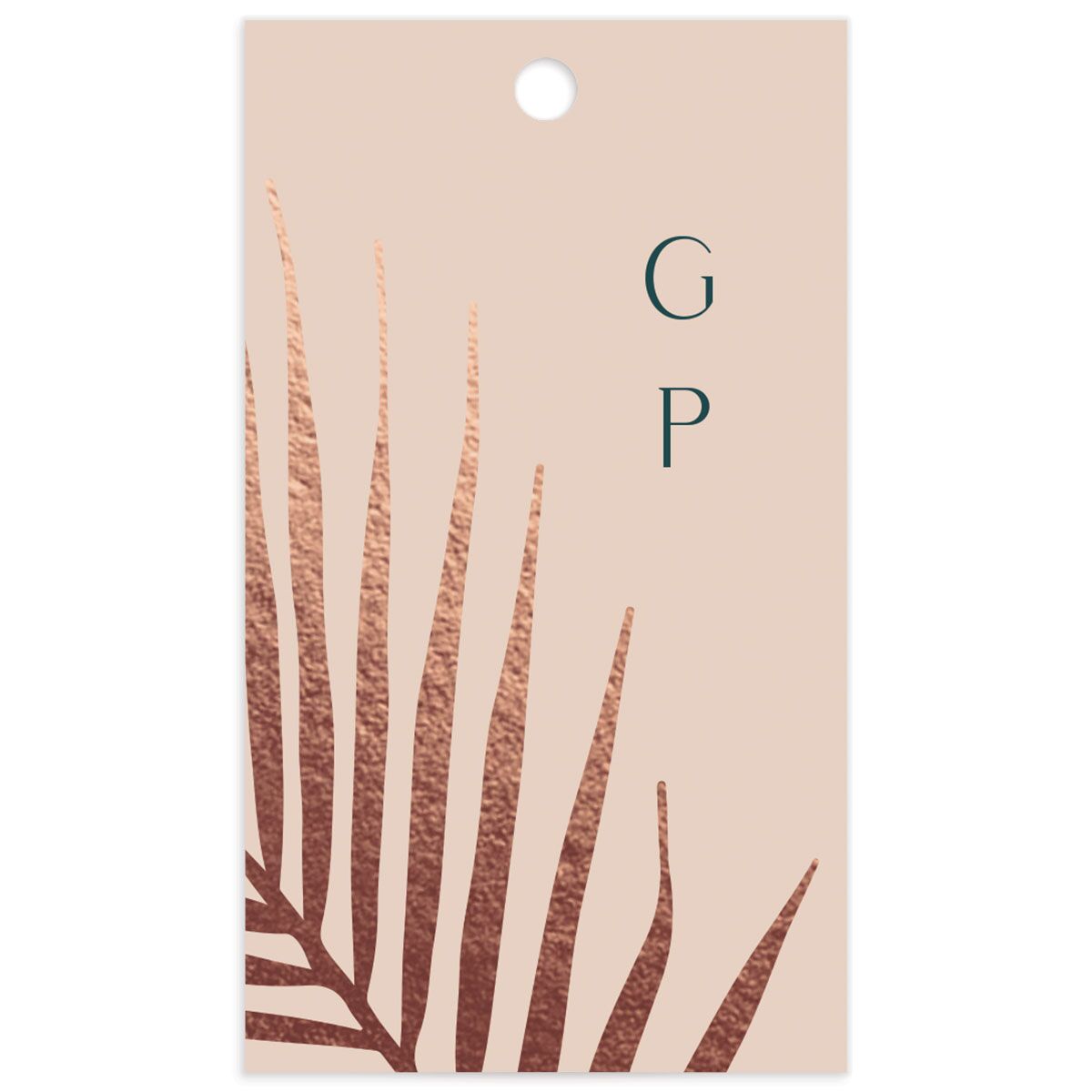 Lavish Palm Favor Gift Tags front in teal