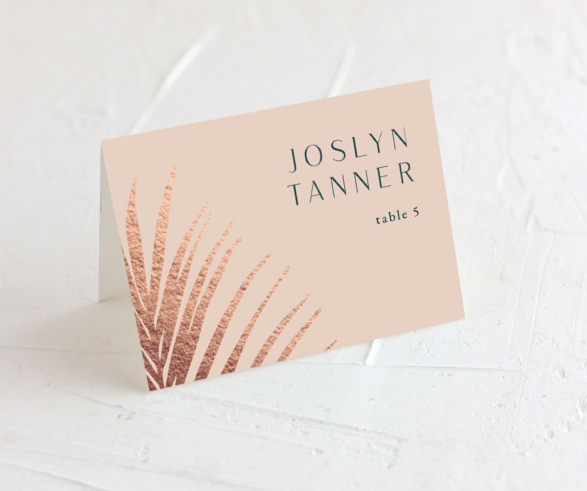 Lavish Palm Place Cards front in teal