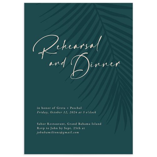 Lavish Palm Rehearsal Dinner Invitations - 