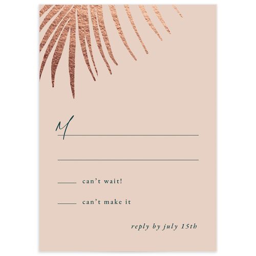 Lavish Palm Wedding Response Cards - 