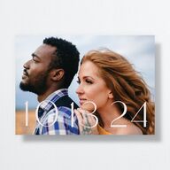 Lavish Palm Save The Date Cards Rose Gold Deep Lake Signature smooth No