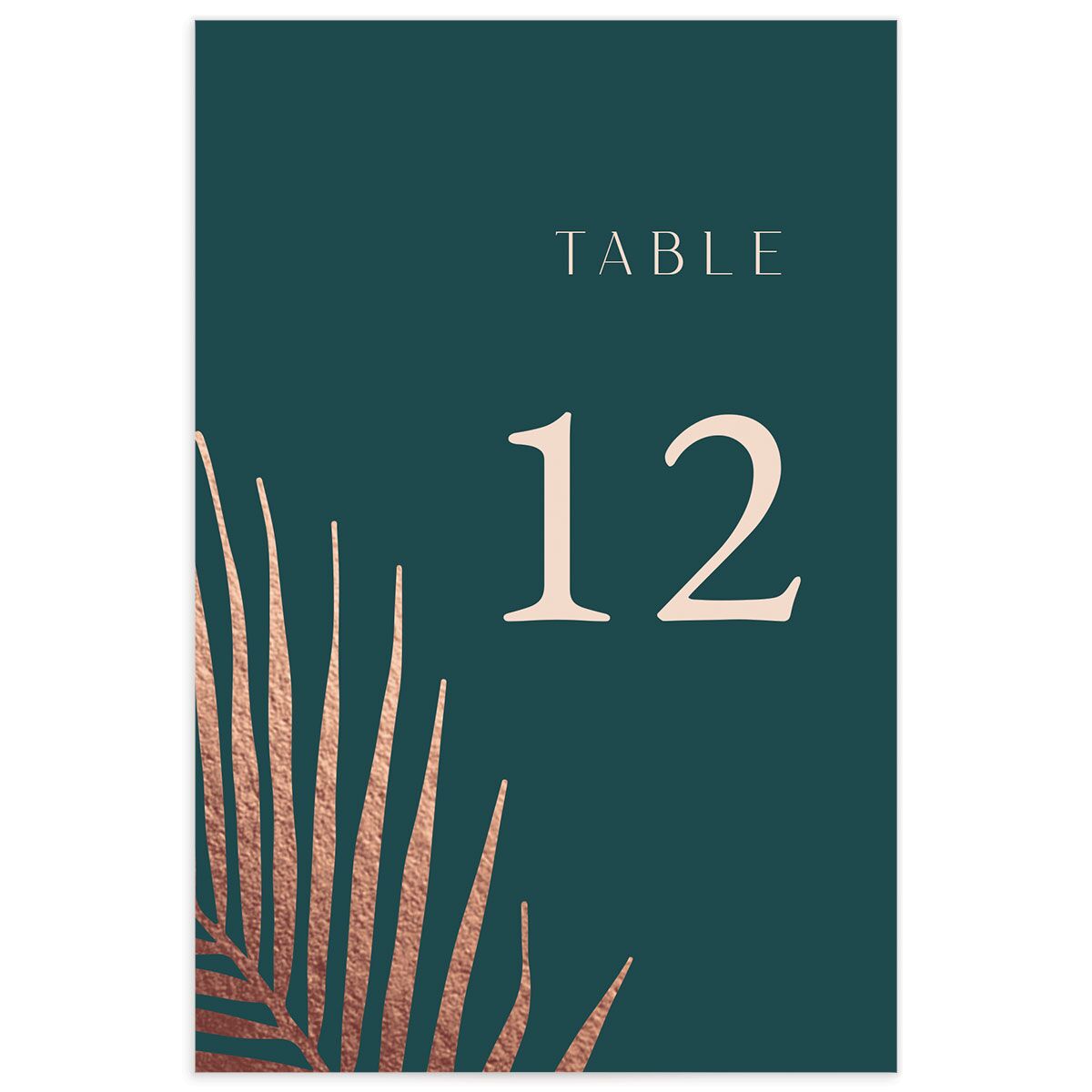 Lavish Palm Table Numbers front in teal