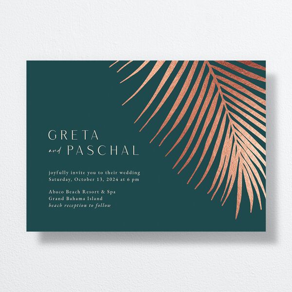 Lavish Palm Wedding Invitations front