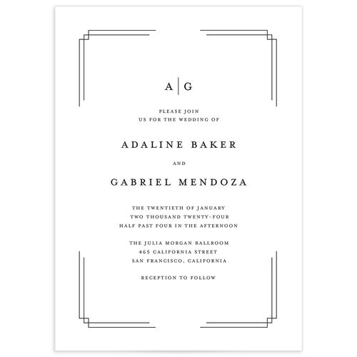 Light Frame Wedding Invitations - White