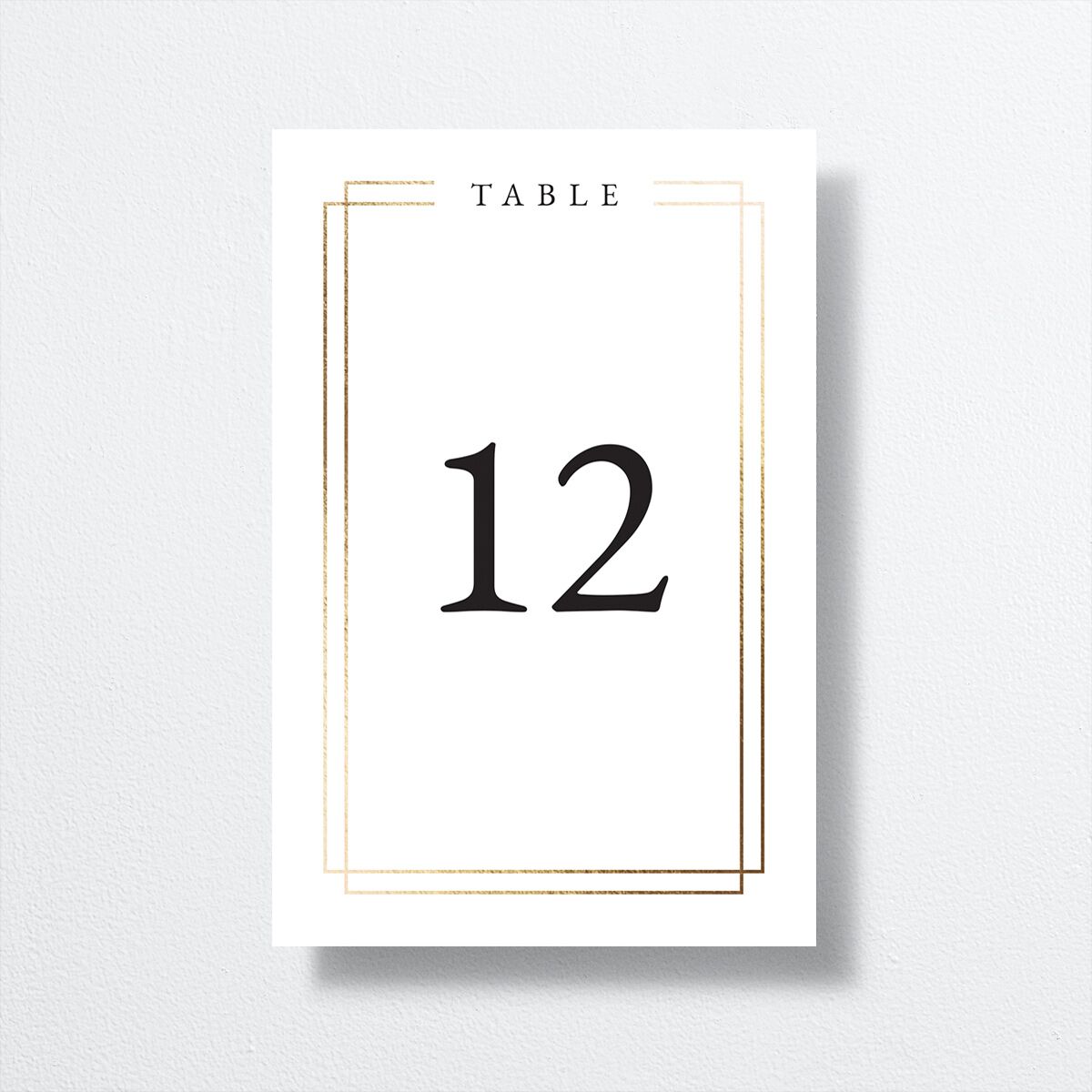 Double Frame Table Numbers Gold Pure White Signature