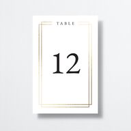 Double Frame Table Numbers Gold Pure White Signature