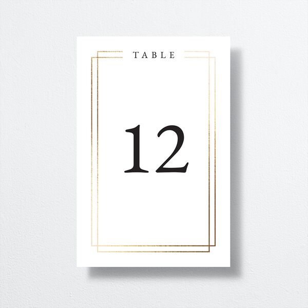 Double Frame Table Numbers Gold Pure White Signature
