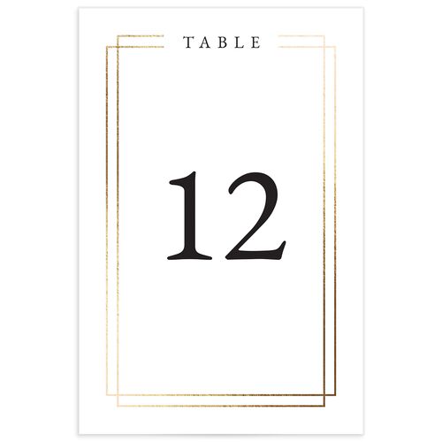 Double Frame Table Numbers Gold Pure White Signature
