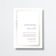 Double Frame Wedding Invitations Gold Pure White Signature No