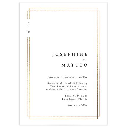 Double Frame Wedding Invitations - White
