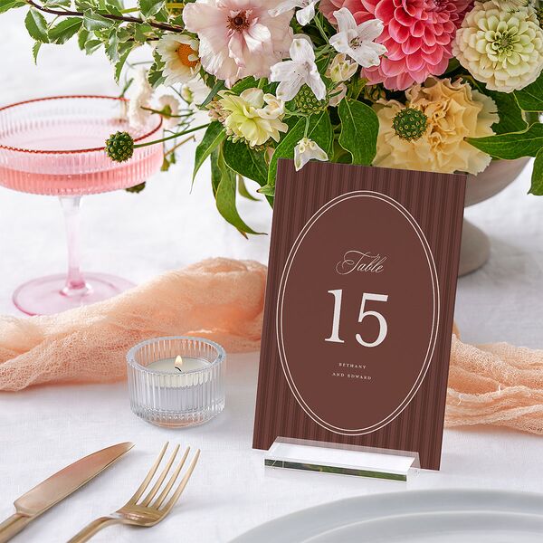 Vintage Oval Monogram Table Numbers Merlot Signature