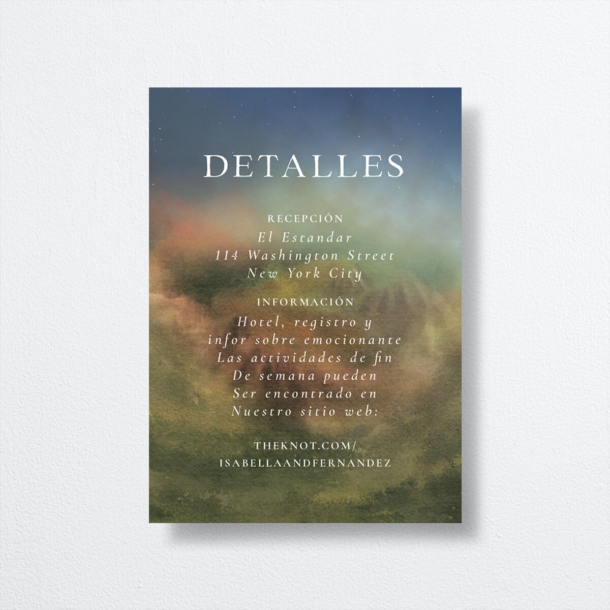 Cordillera Wedding Enclosure Cards front