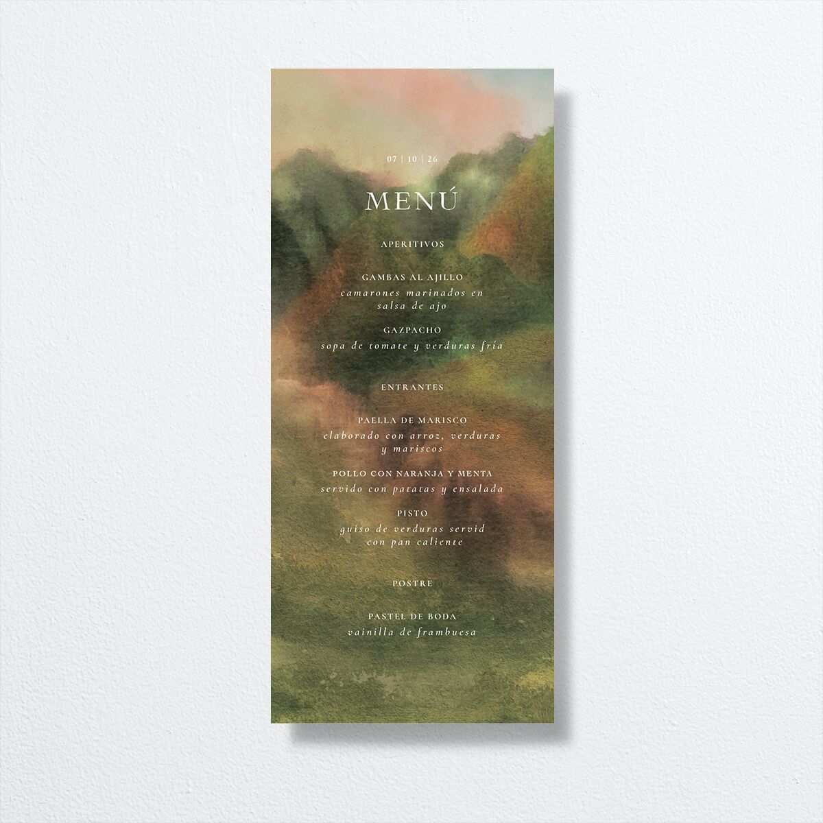 Cordillera Menus Olive Signature