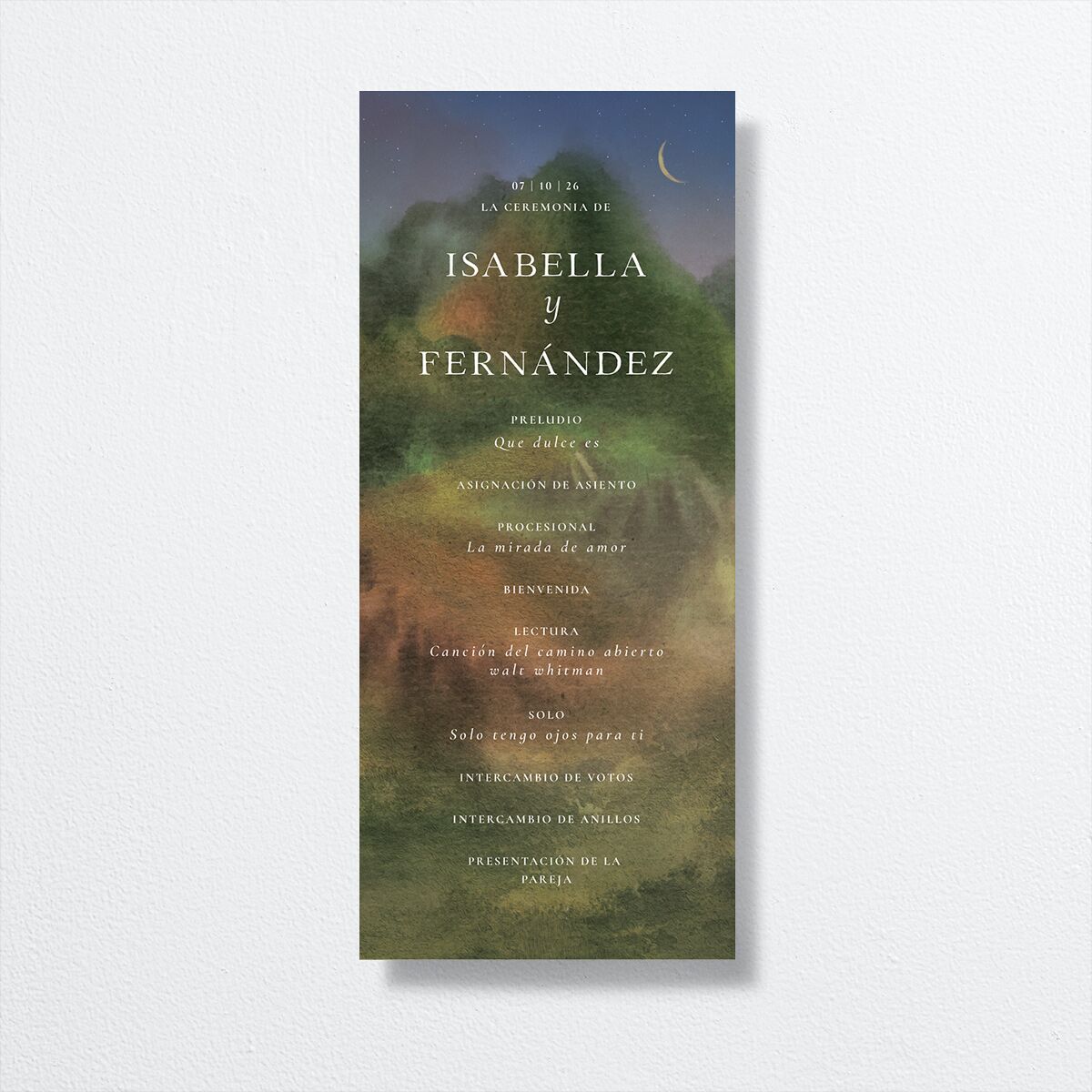 Cordillera Wedding Programs front